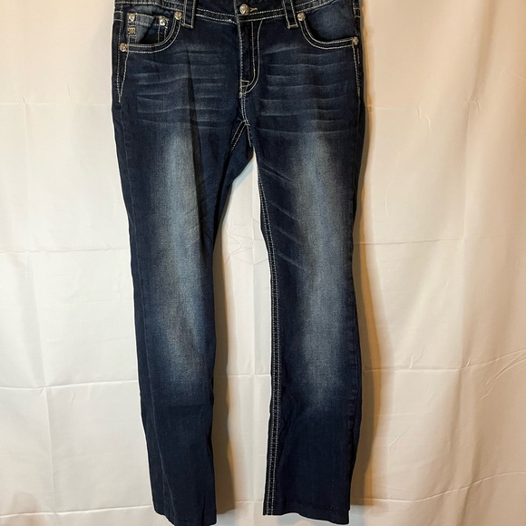 Miss Me Boot Cut Blue Jeans with Vintage Fading - Picture 1 of 6